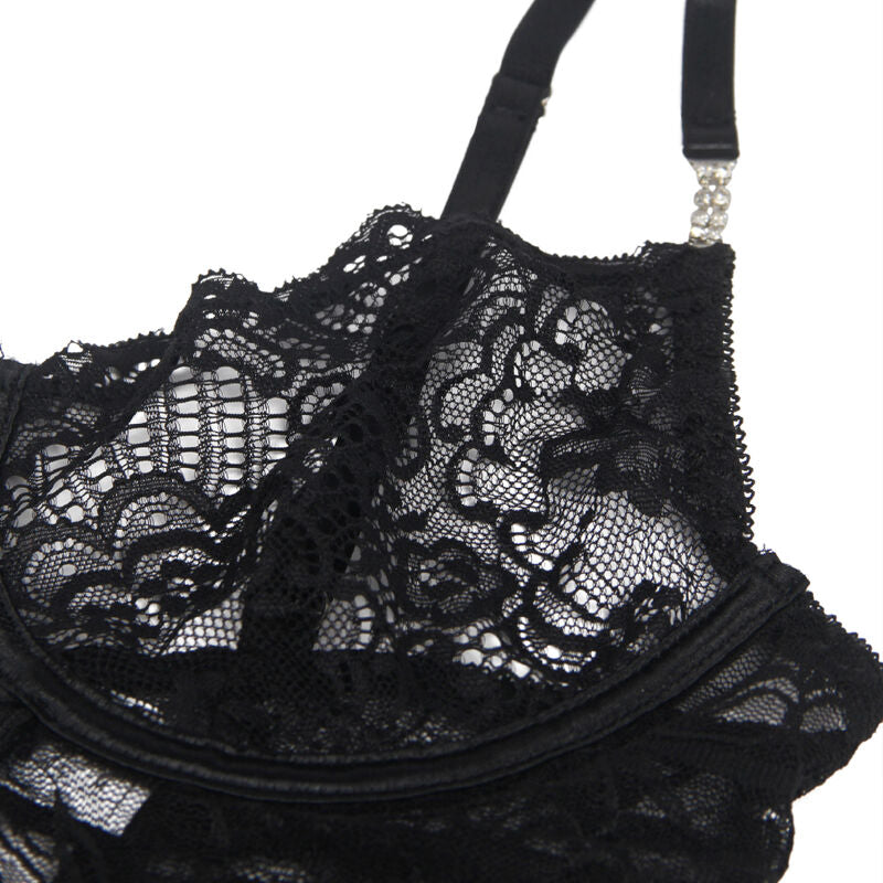 Black Lace Babydoll with Adjustable Straps