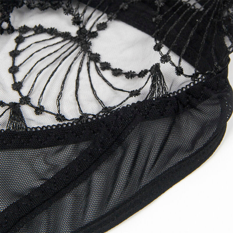 Transparent Bodysuit with Black Lace S/M