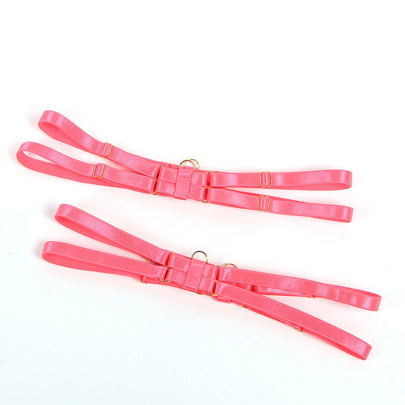 Conjunto de Sujetador Rosa Fluorescente con Collar