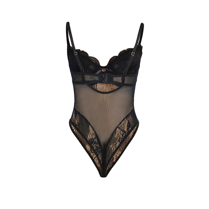 Seductive Black Lace Bodysuit L/XL