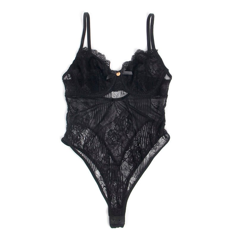 Seductive Black Lace Bodysuit L/XL
