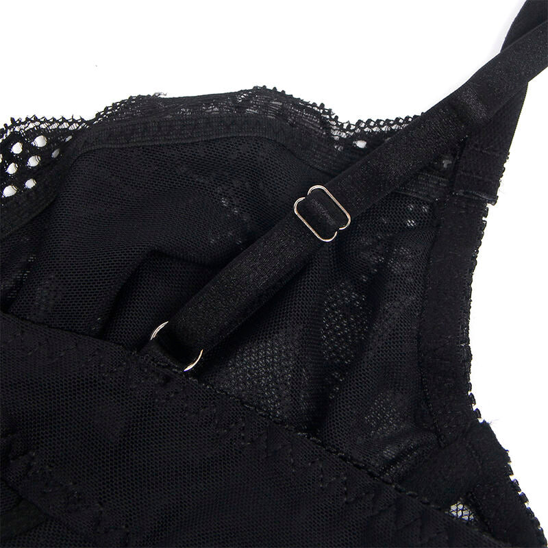 Seductive Black Lace Bodysuit L/XL