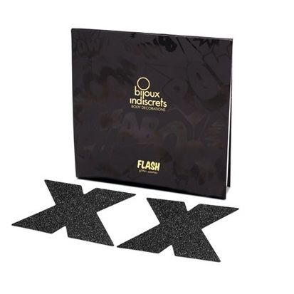 Flash Cross Black Nipple Caps