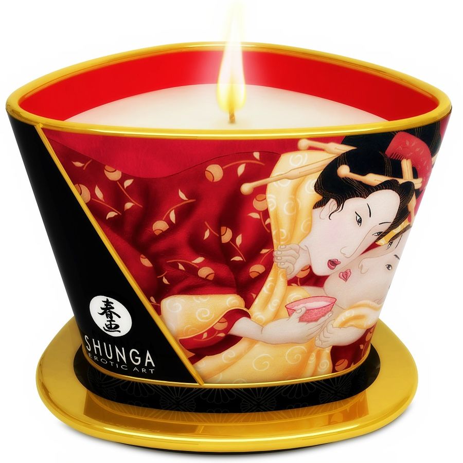 Caress Strawberry Cava Massage Candle