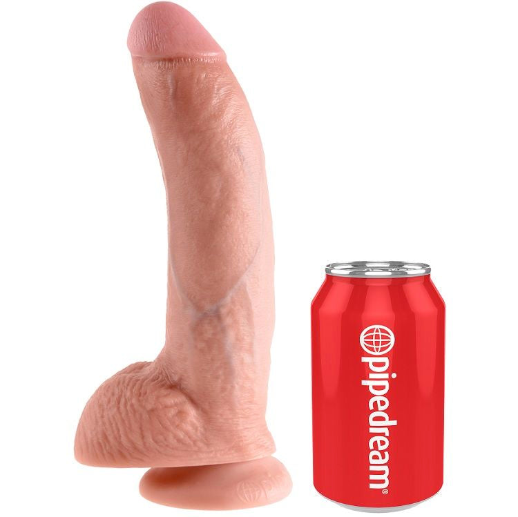 Realistic 9" Flesh Dildo With Balls
