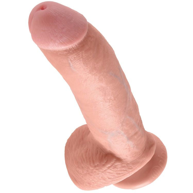 Realistic 9" Flesh Dildo With Balls