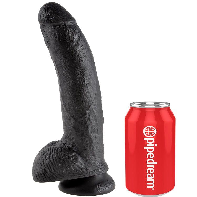 9 Inch Realistic Black Dildo With Balls