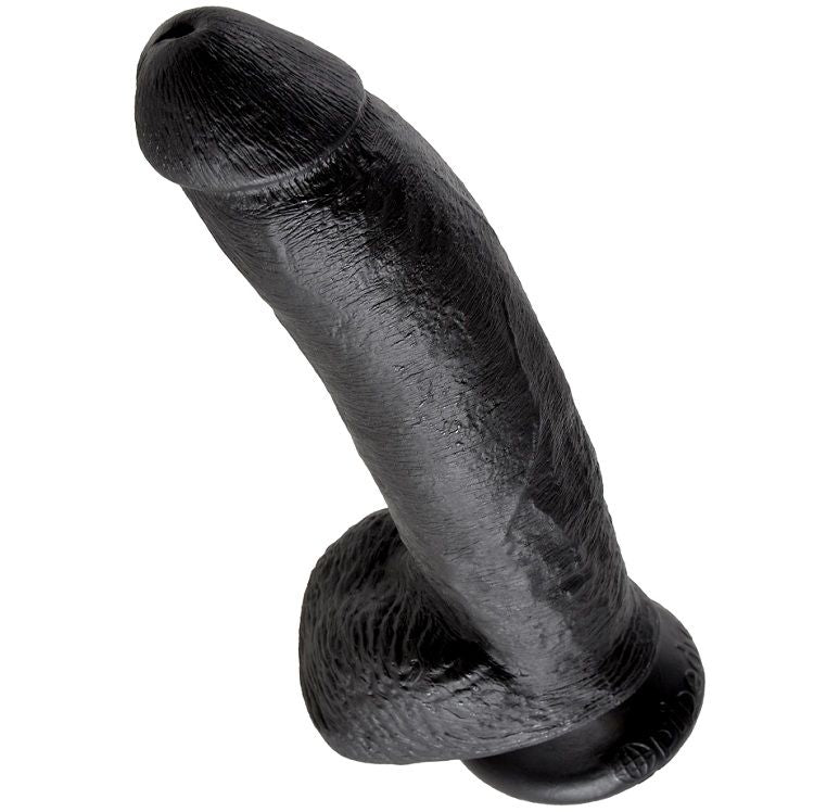 9 Inch Realistic Black Dildo With Balls