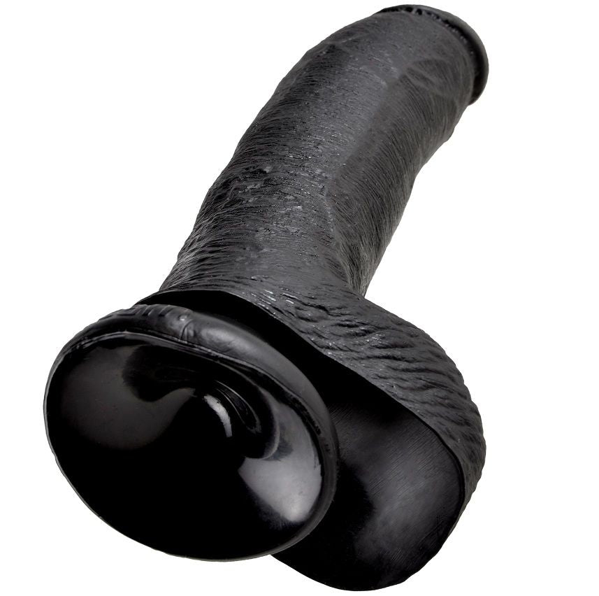 9 Inch Realistic Black Dildo With Balls