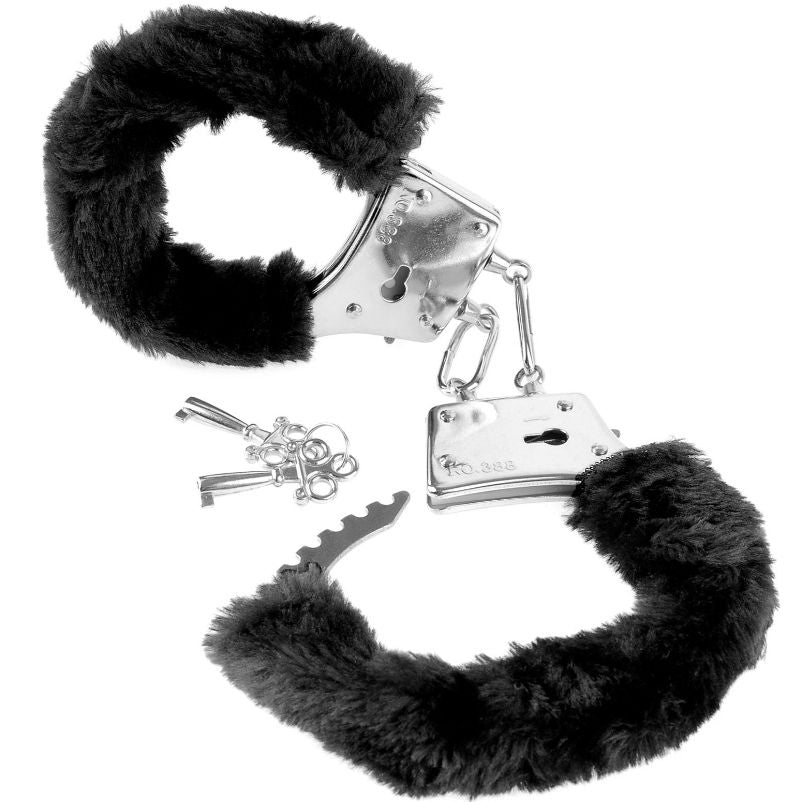 Plush Black Fur Restraint Cuffs