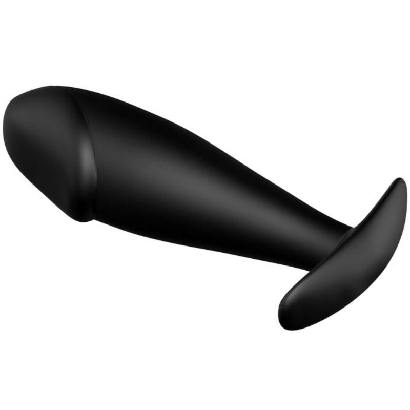 Silicone Penis-Shaped Anal Plug - Black