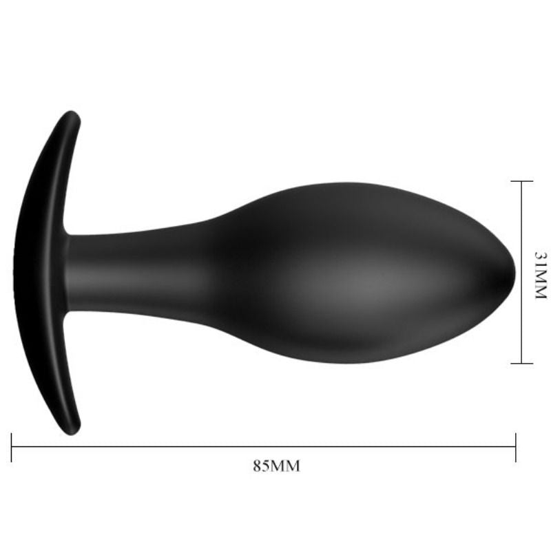 Plug Anal de Anclaje de Silicona Negro 8,5 cm