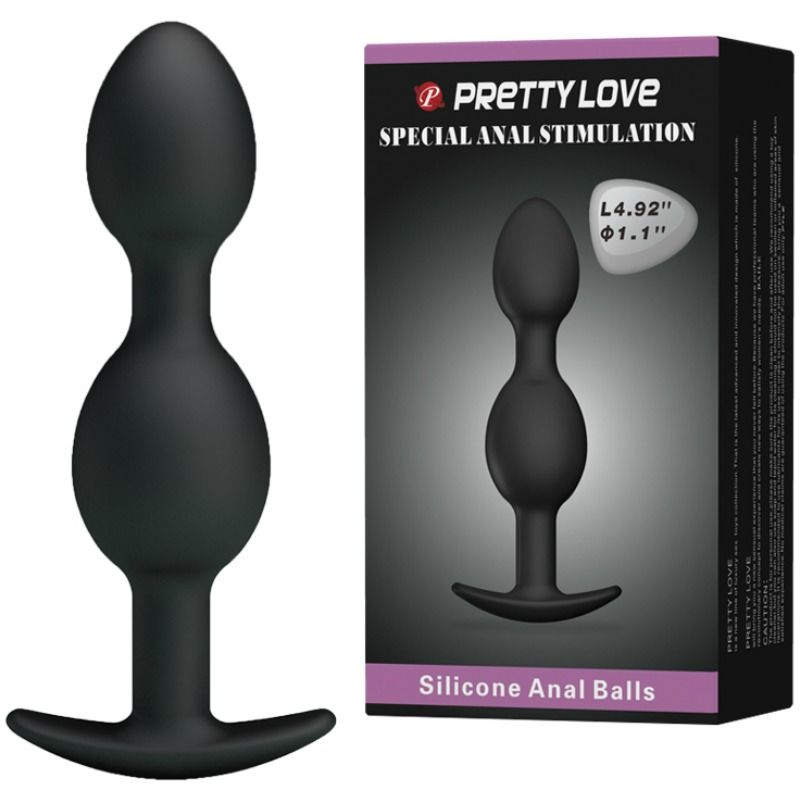 Silicone Anal Beads - Black 12.5cm