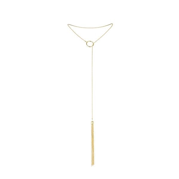 Elegant Metal Necklace with Gold Fringes