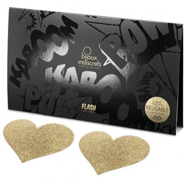 Flash Golden Heart Nipple Covers