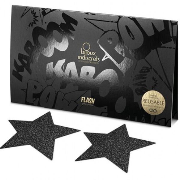 Flash Black Star Nipple Caps