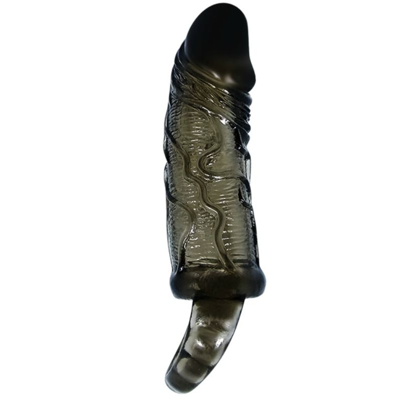 Black Penis Extender Cover with Ball Strap