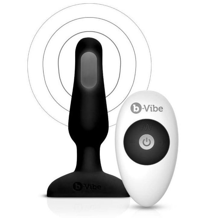 Novice Remote Control Anal Plug - Black