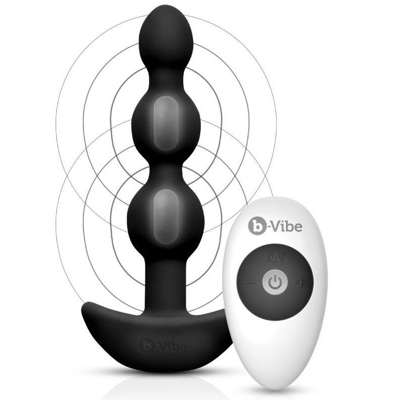 Remote Control Anal Beads - Triple Black