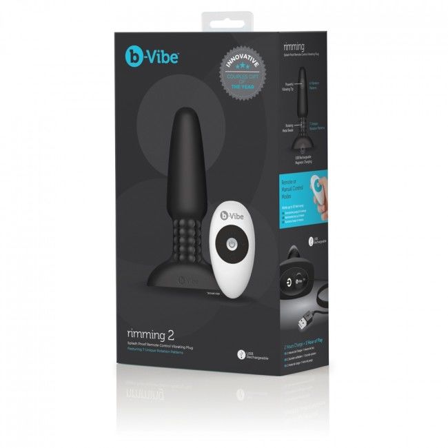 Remote Control Rimming Anal Plug 2 Black