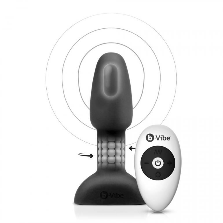 Remote Control Rimming Anal Plug - Black