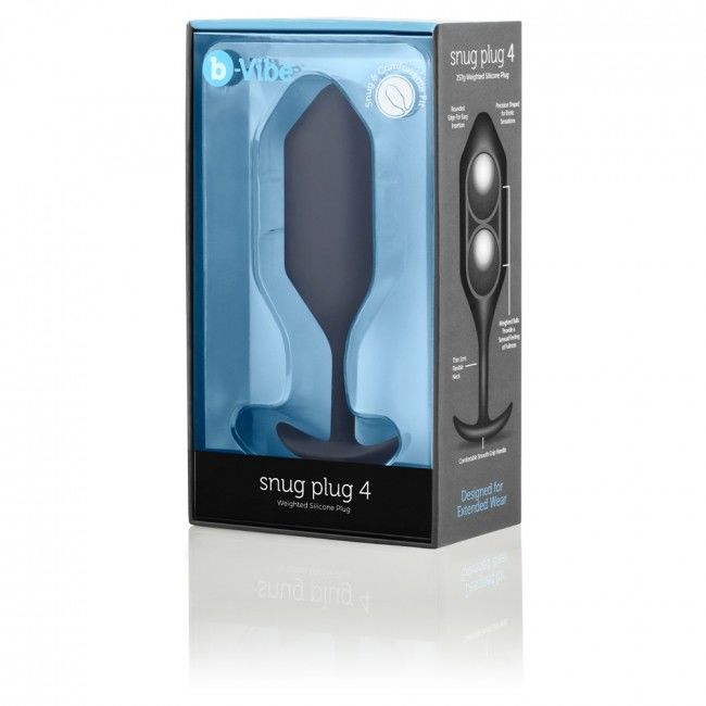 Snug Black Anal Plug - Size 4