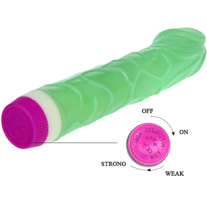 Waves Of Pleasure 23cm Vibrator - Green