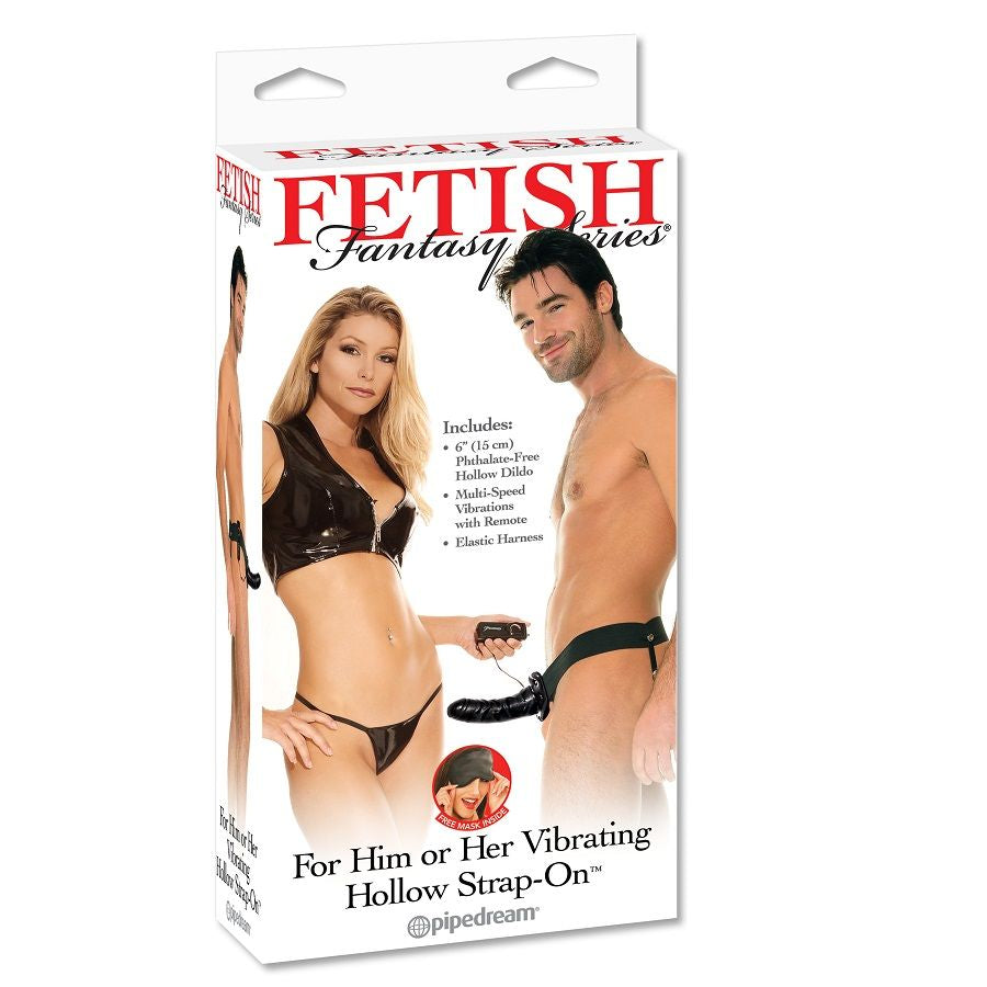 Hollow Vibrating Strap-On Black