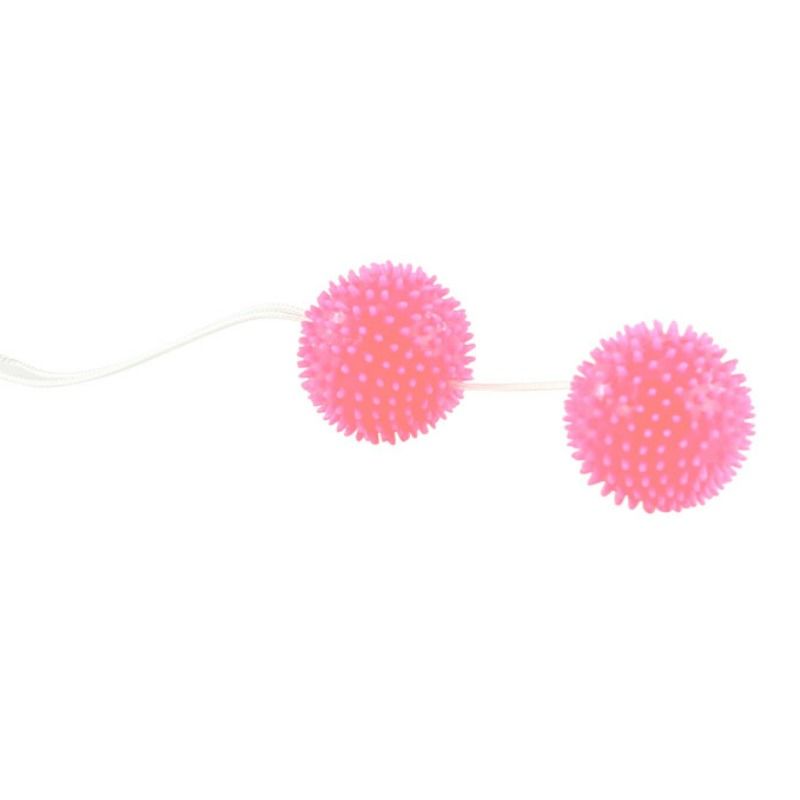 Textured Pink Pleasure Balls (3.6cm)