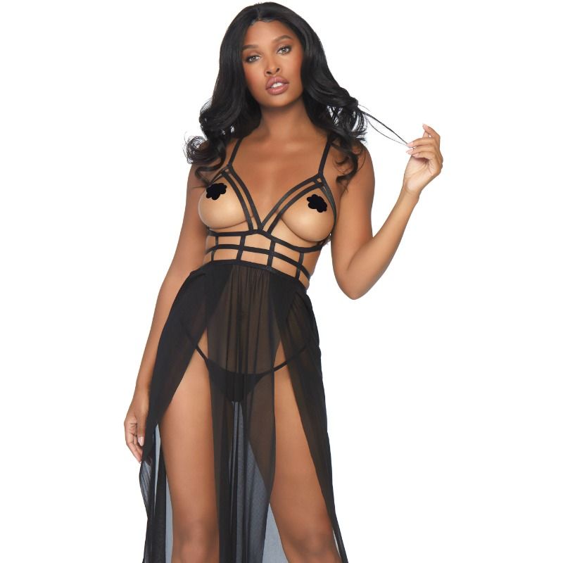 Seductive Cage Maxi Dress with Thong Set