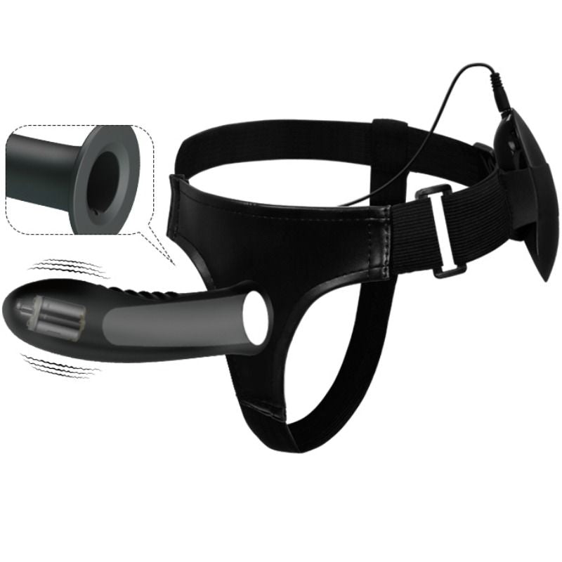 Myron Vibrating Hollow Strap-On Dildo