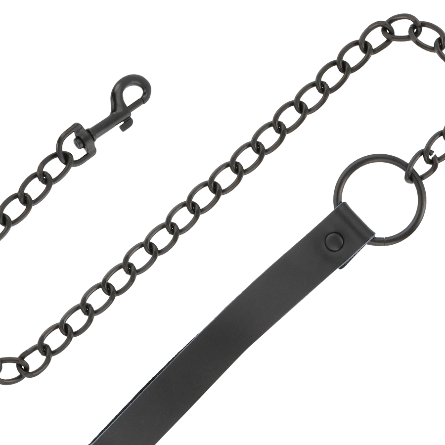 Leather Bondage Collar & Handcuffs Set