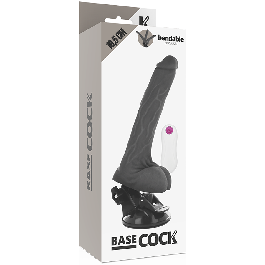 Black Realistic Remote Control Dildo 18.5cm