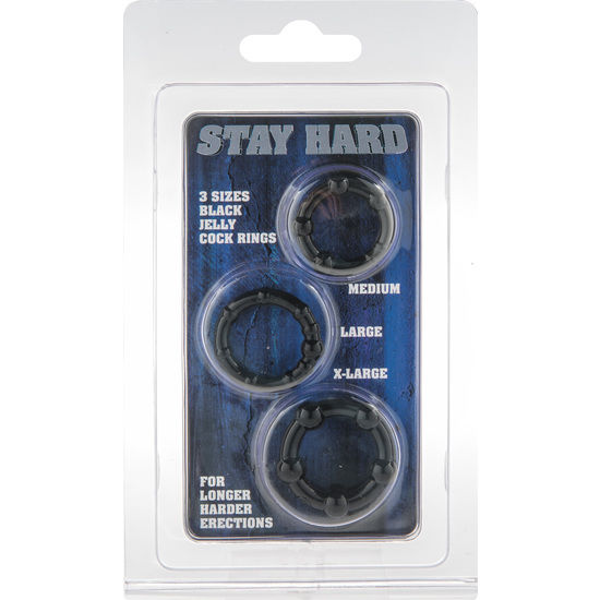 Black Erection Enhancer Penis Rings Set