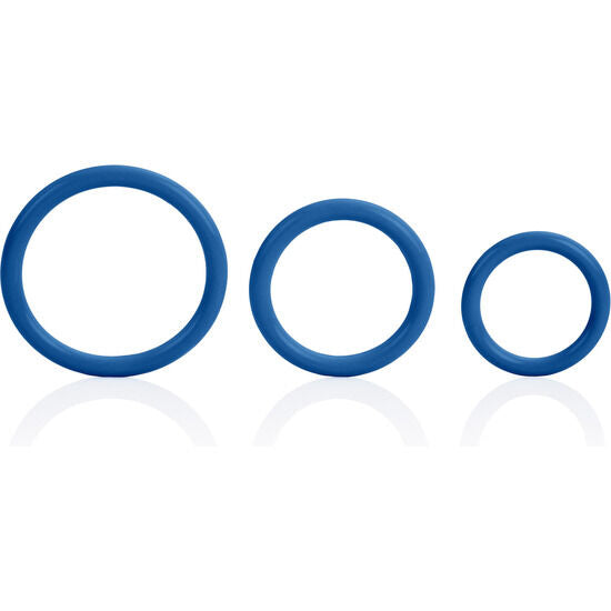 Conjunto de Três Anéis Penianos Azuis Triple