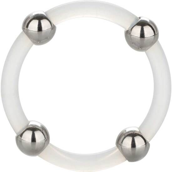 Large Steel Beaded Silicone Cock Ring