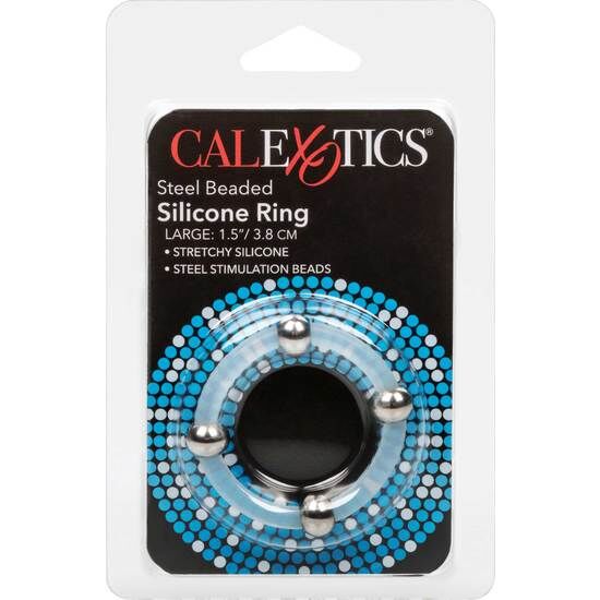Large Steel Beaded Silicone Cock Ring