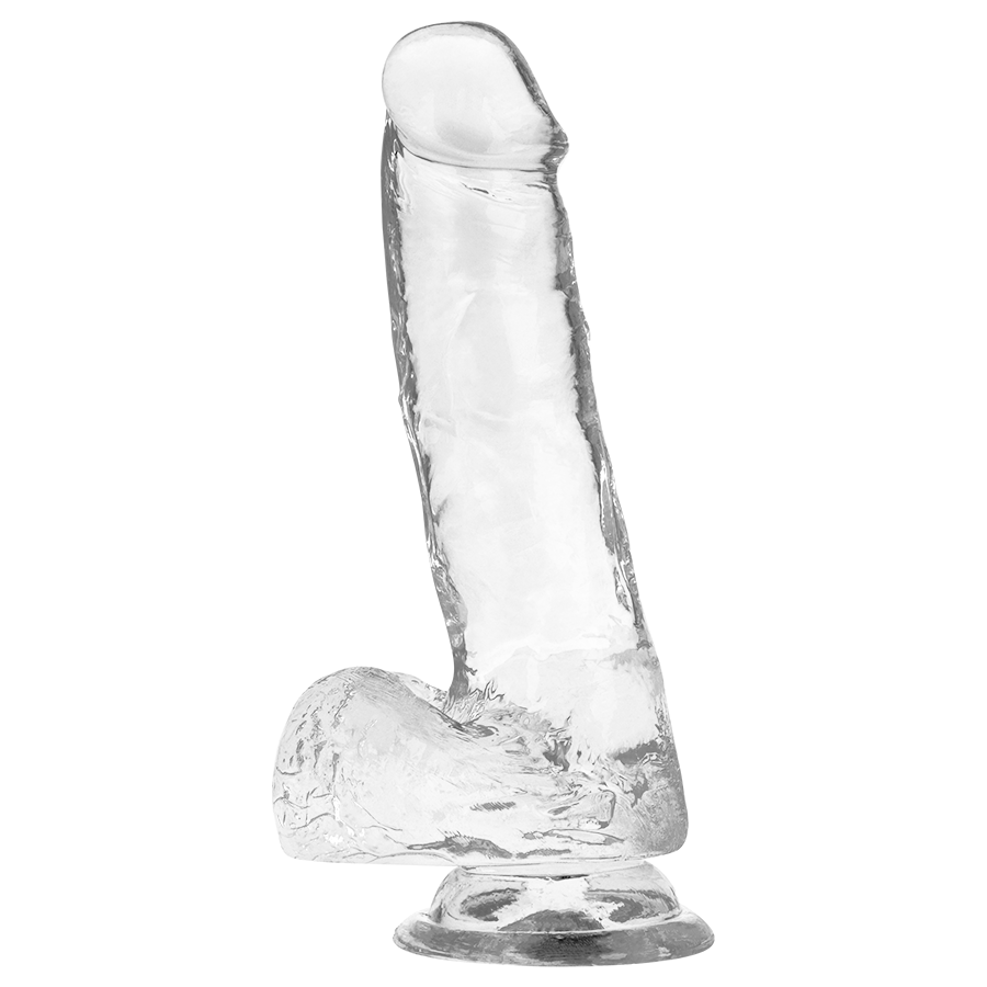 Clear Realistic Cock With Balls 18.5cm