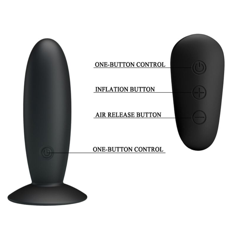 Remote Control Vibrating Anal Plug - Black