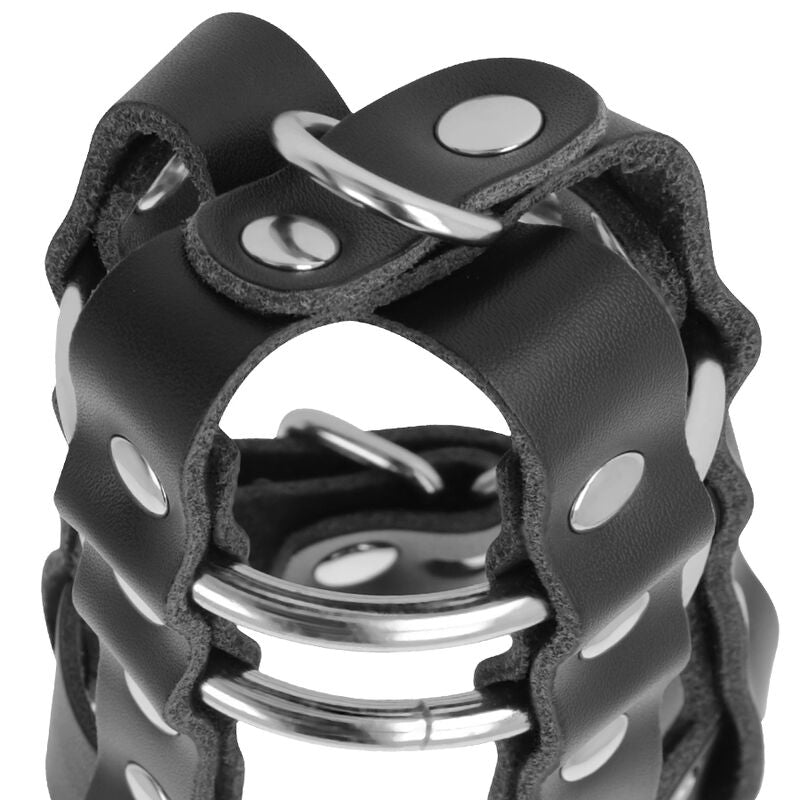 Premium Leather Chastity Cage with Lock