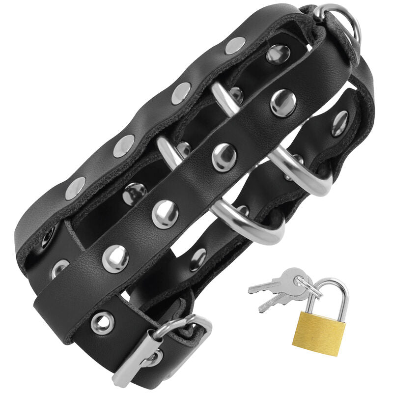 Premium Leather Chastity Cage with Lock