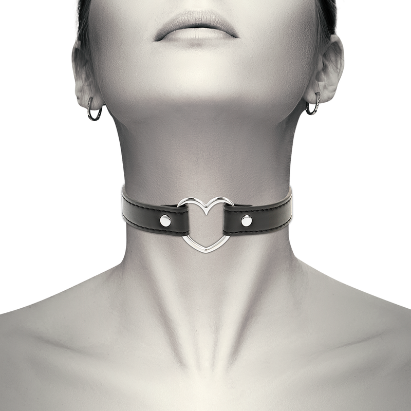 Vegan Leather Heart Collar Bondage Restraint