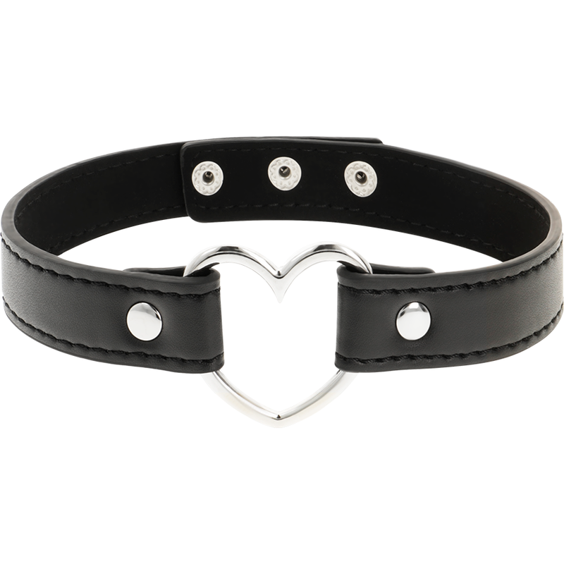 Vegan Leather Heart Collar Bondage Restraint