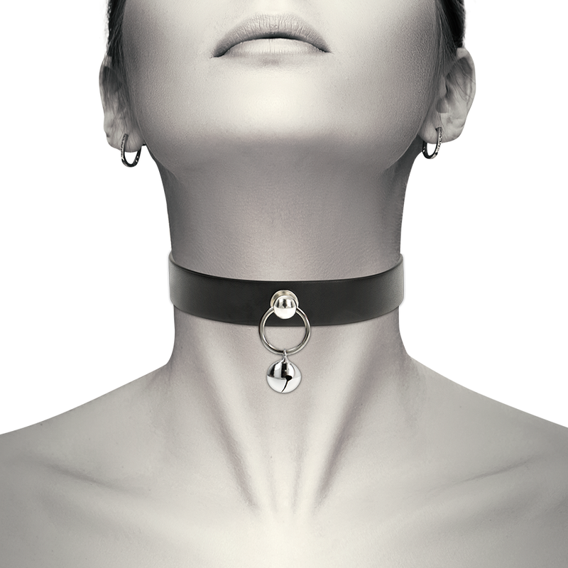 Vegan Leather Bondage Collar with Rattle