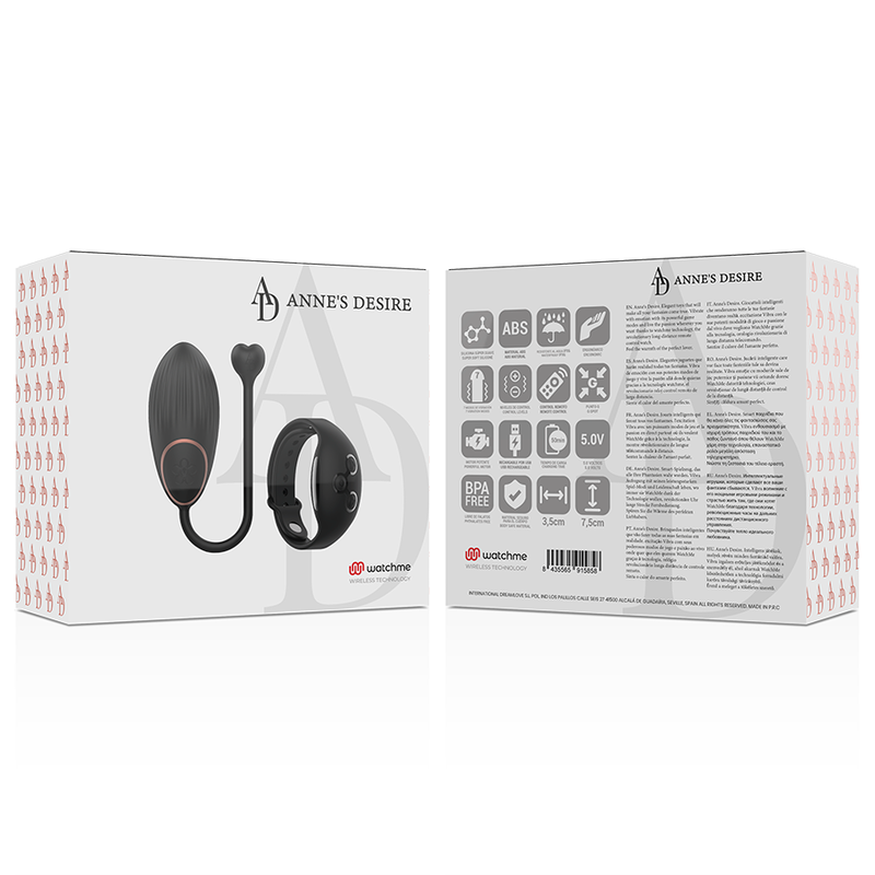 Watchme Black Remote Control Egg Vibrator