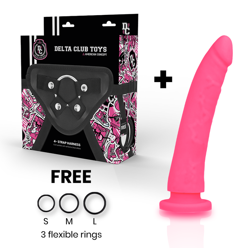 Pink Silicone Harness with 17cm Dong