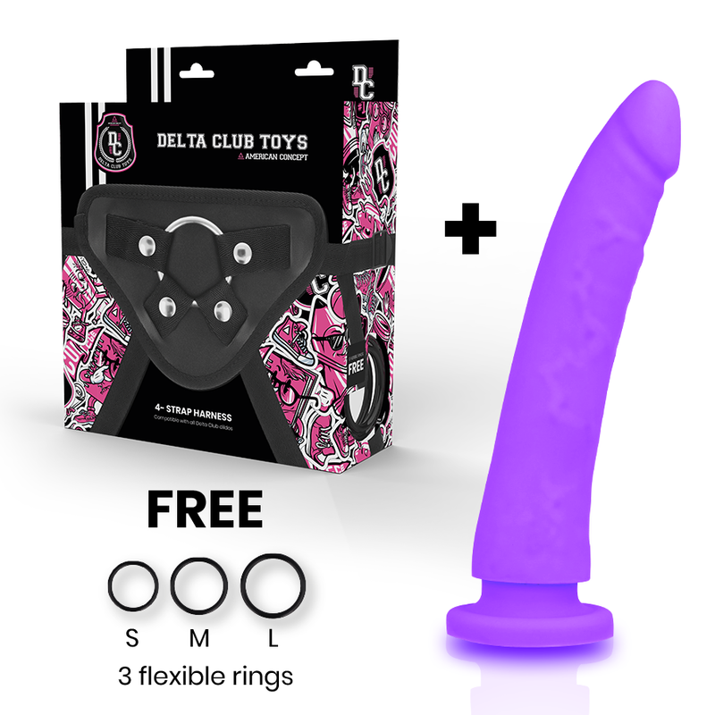 Purple Silicone Harness with 20cm Dong