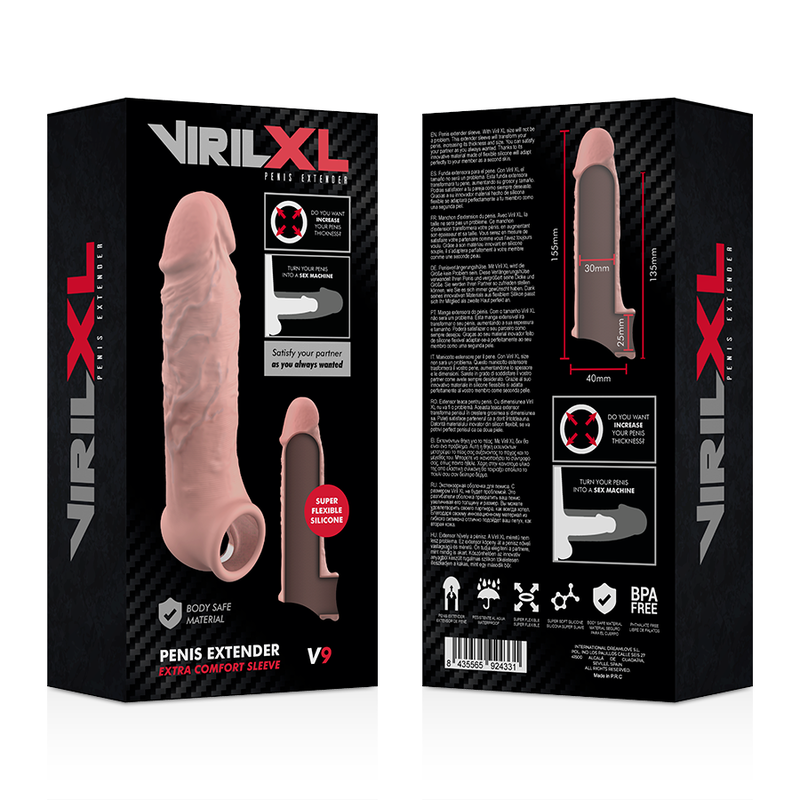 V9 Natural Silicone Penis Extension
