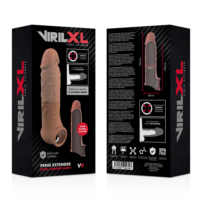 V9 Brown Silicone Penis Extension