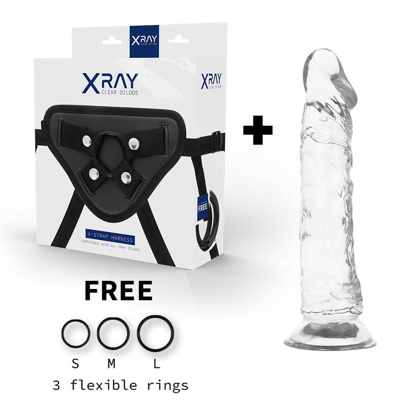 Harness with 21cm Clear Dildo